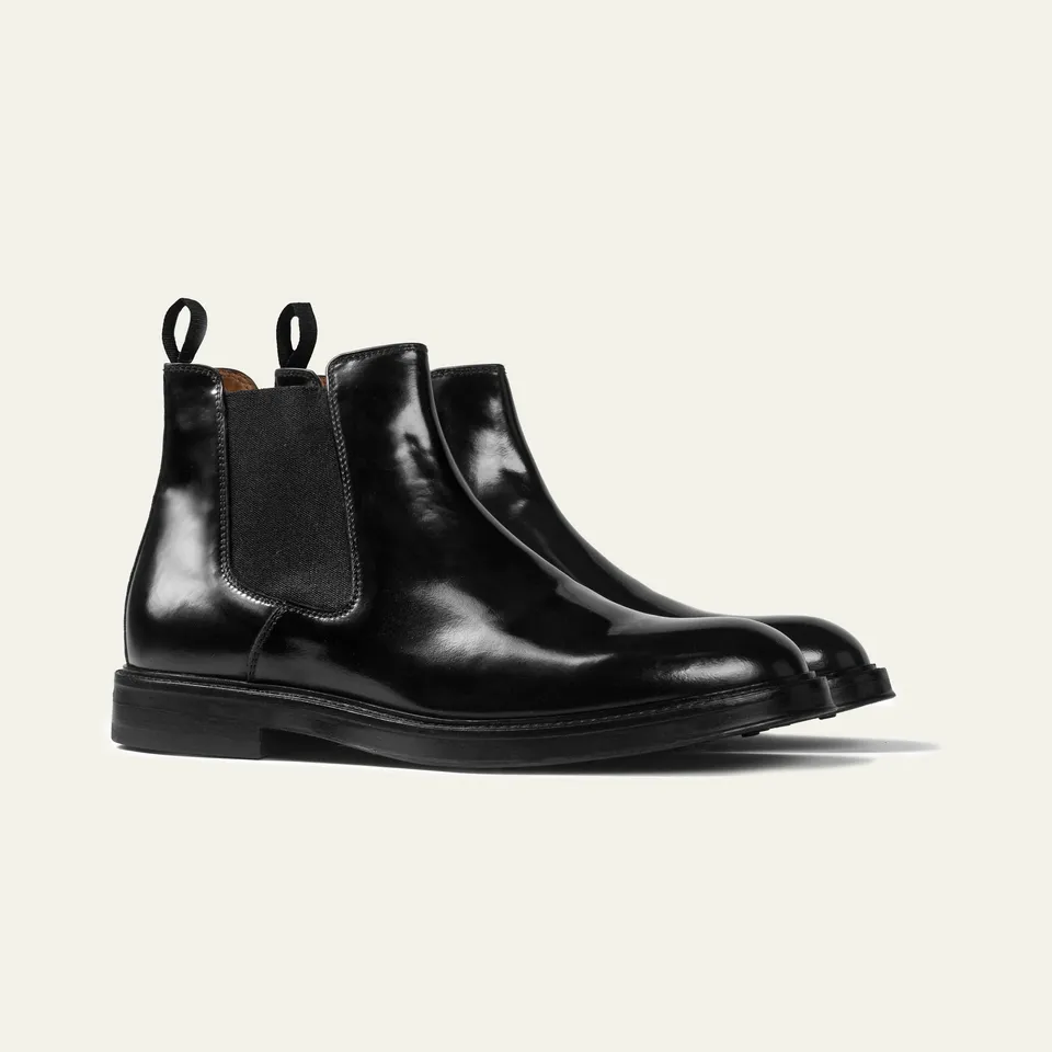Dellovo Carditello stivaletto beatles uomo nero pelle