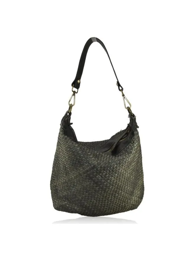Sandro Barbera BAAY42846 borsa a spalla verdone intrecciata