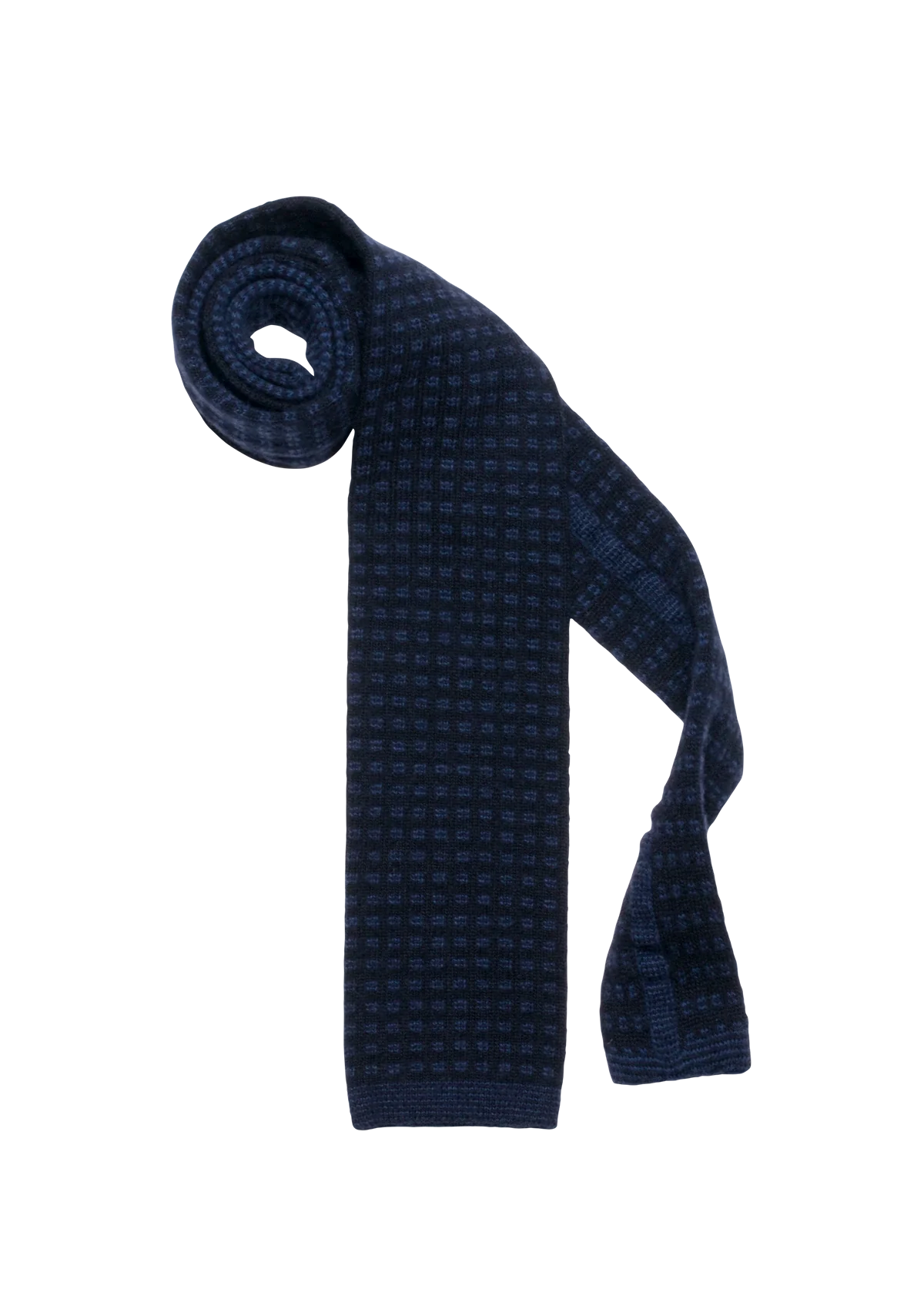 Stefano Bemer Ties Pattern 7 cravatta lana blu navy 8 cm