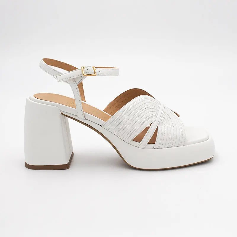Sandro Barbera 6008 sandalo donna bianco plateau tacco 9 cm