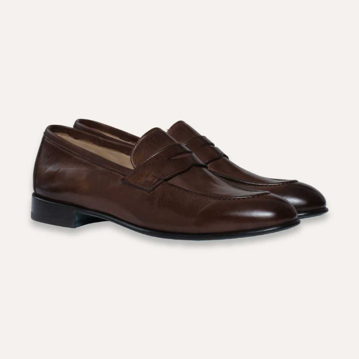 Dellovo Mocassini Acacia loafer uomo pelle brandy cuoio