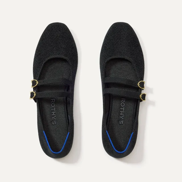Rothy's The Double Buckle Mary Jane ballerine nero revelvet