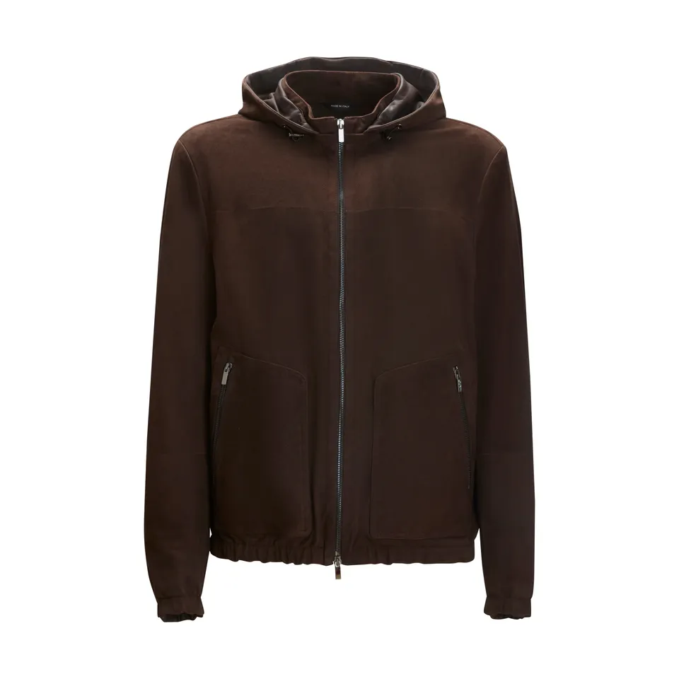 F.lli Rossetti 99792 giubbino uomo marrone suede cappuccio