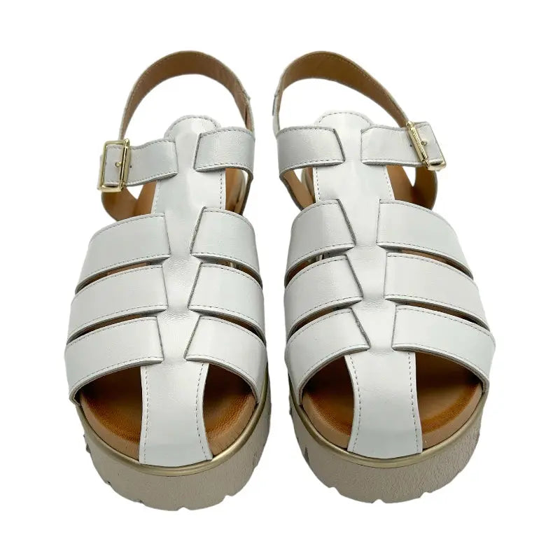 Sandro Barbera 1082 sandalo donna bianco pelle gomma