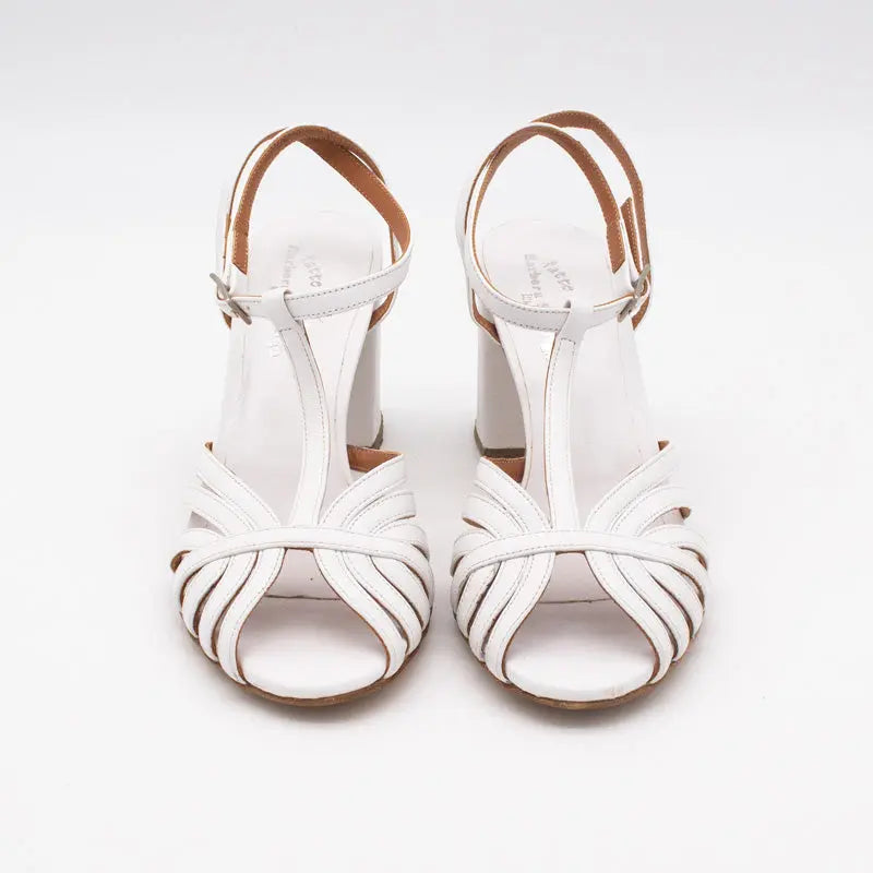Sandro Barbera Creta 10 Sandalo Donna Bianco Tacco 7,5