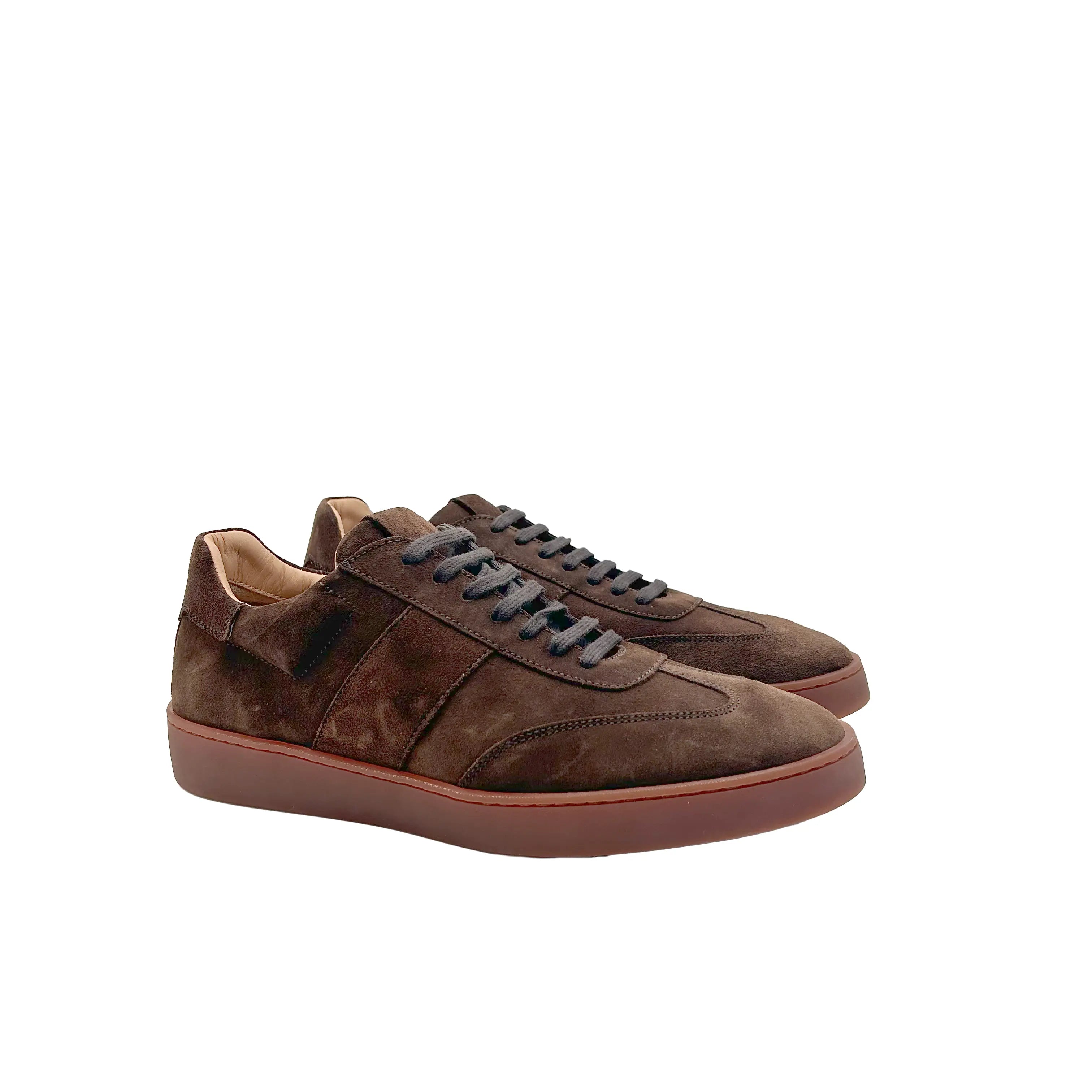 Sandro Barbera Fungiatt sneaker uomo marroni scamosciate
