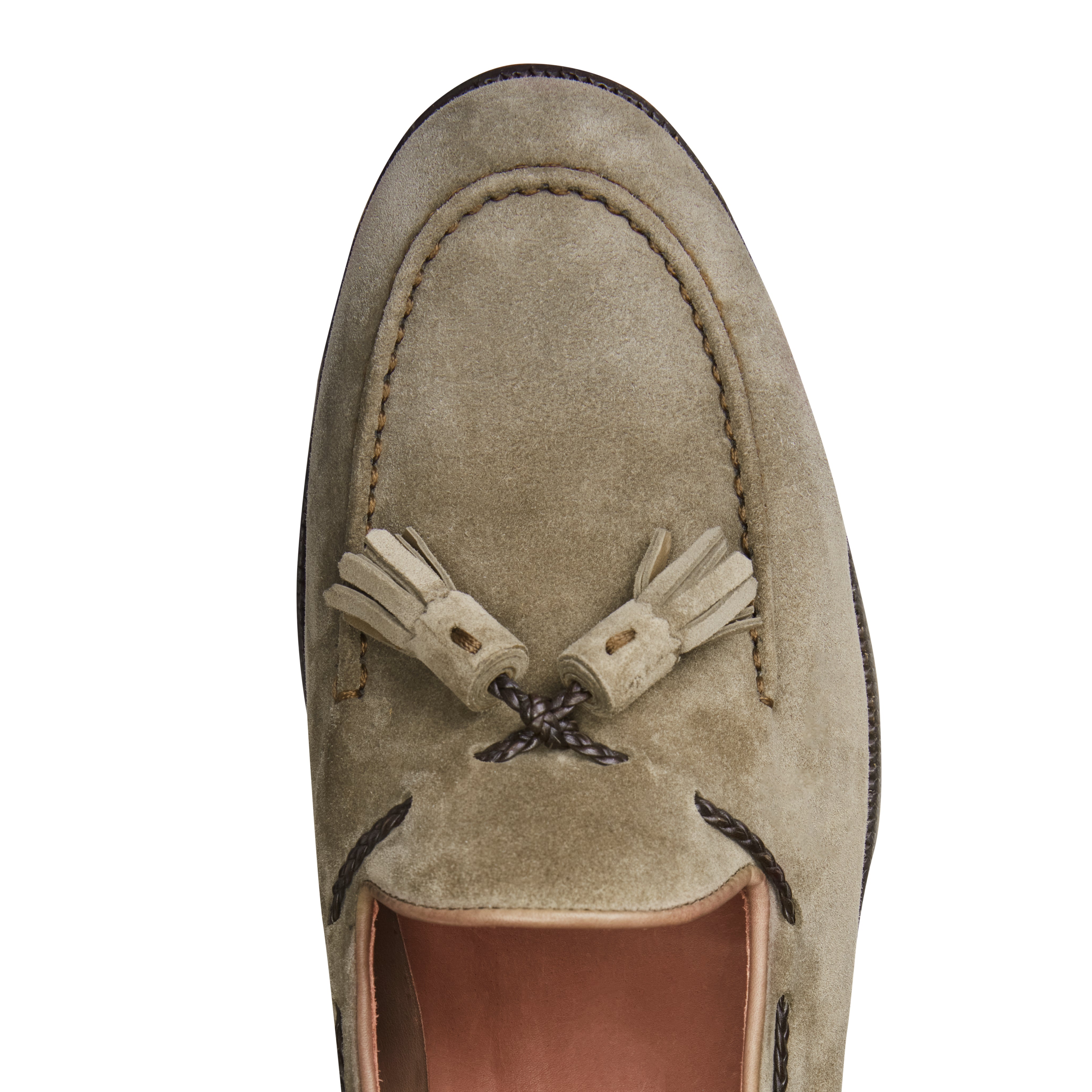 F.lli Rossetti Brera mocassino suede muschio nappine