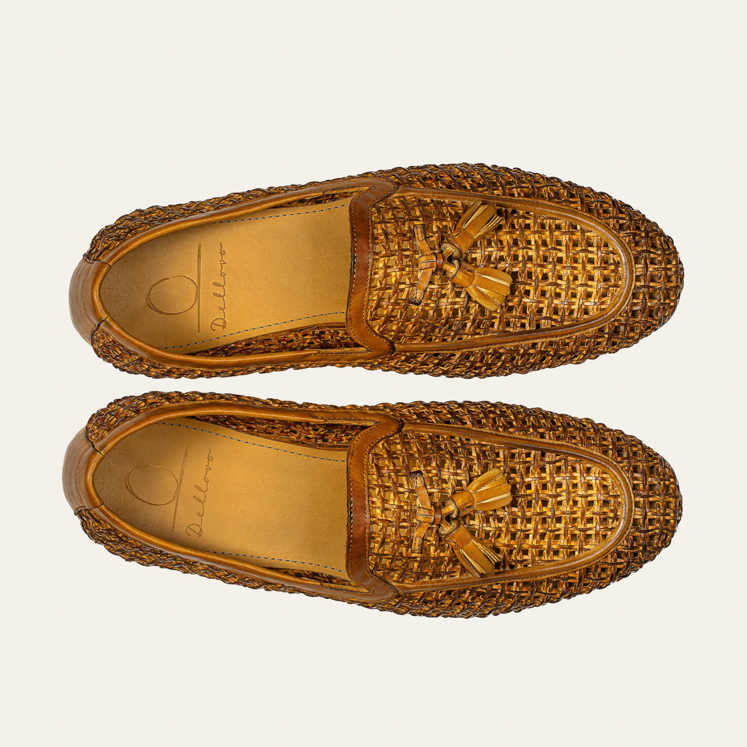 Dellovo Licosa oxford loafer stuoia intrecciata taupe