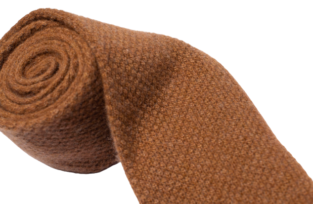 Stefano Bemer Ties cravatta maglia lana cannella 8 cm