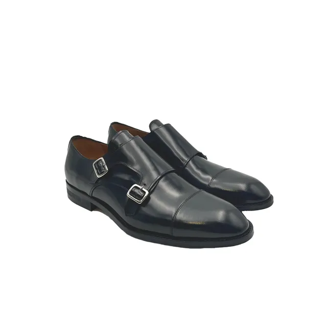 Sandro Barbera Fibbie 1175 Double Monk Scarpe Nero