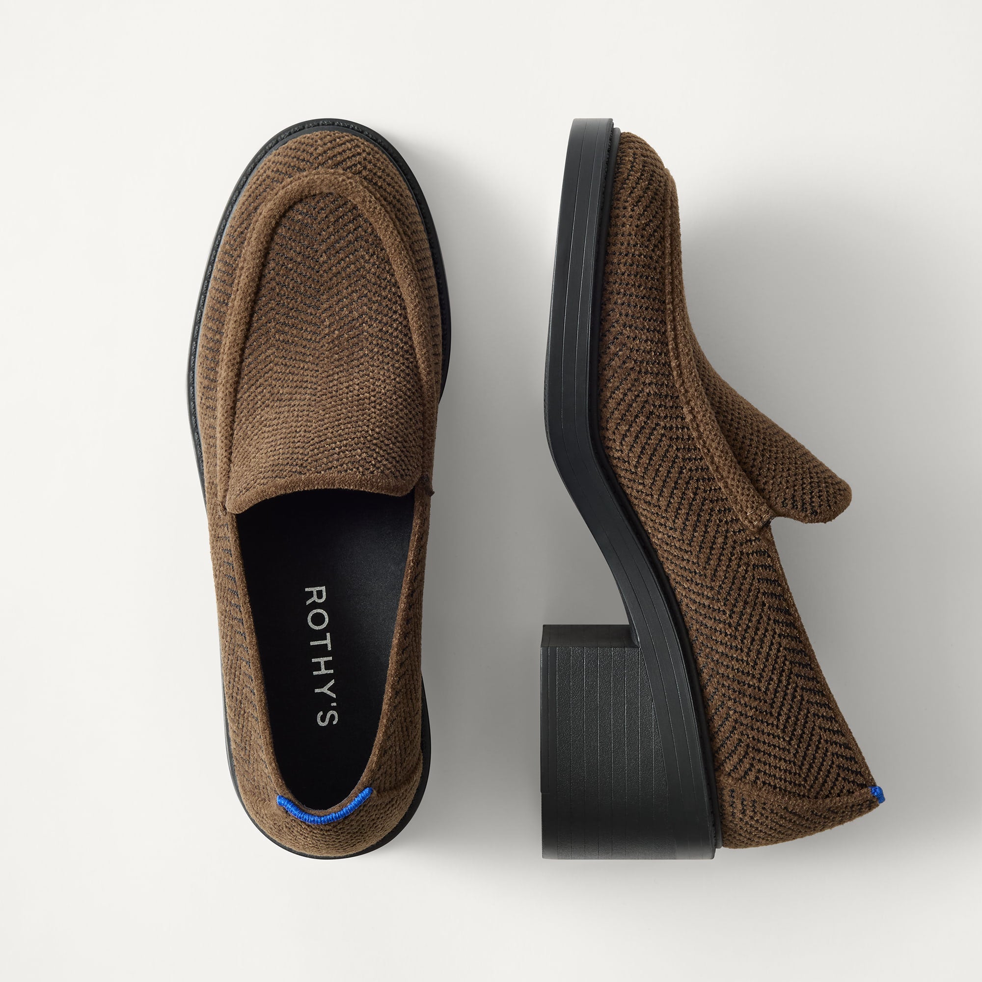 Rothy's The Block Heel Loafer mocassini Dark Herringbone