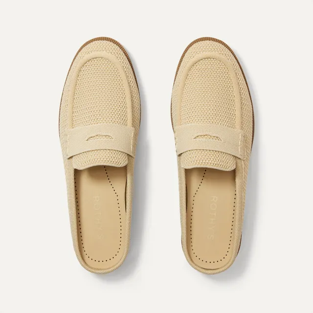 Rothy's The Penny Loafer Mule mocassini Sandstone Rafia