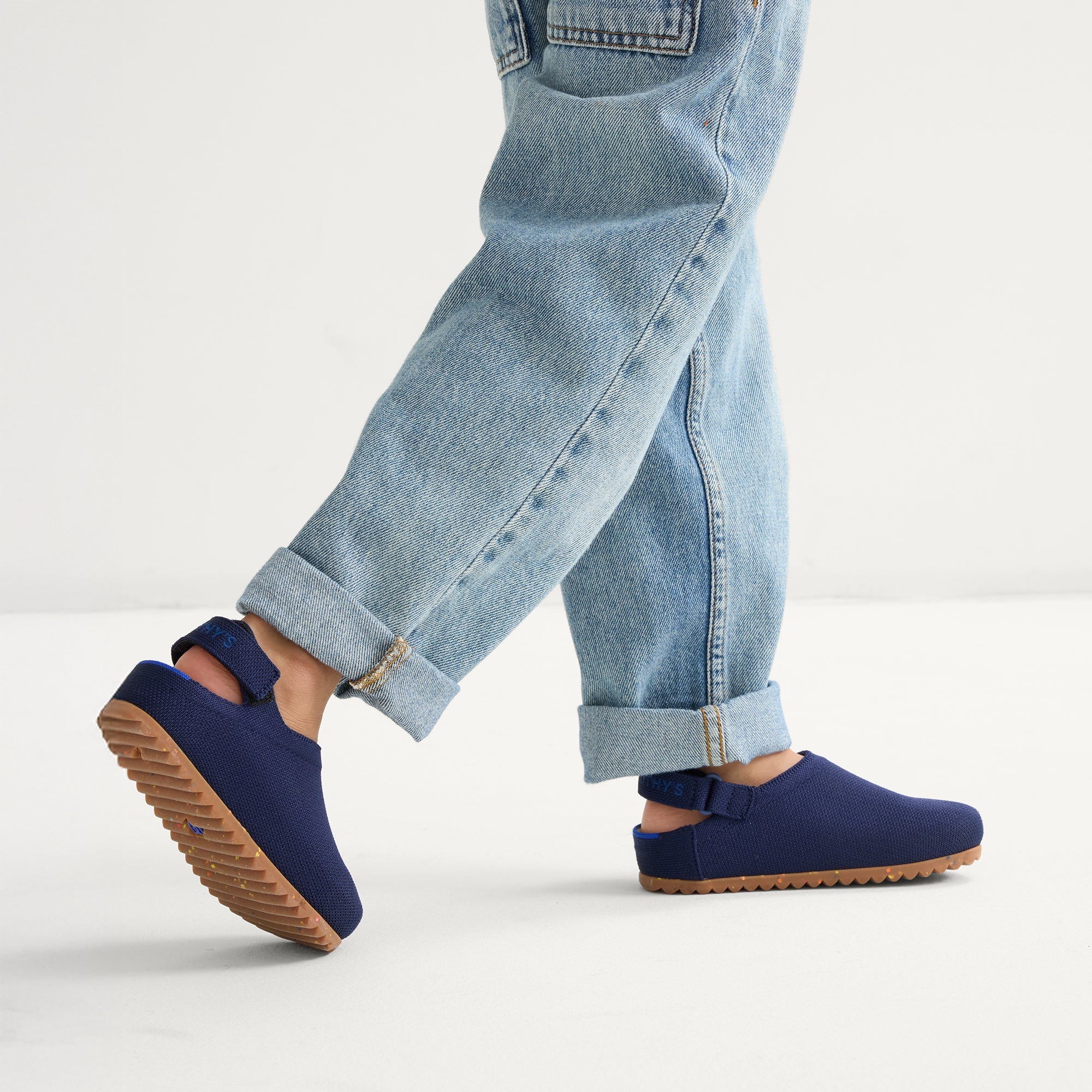Rothy's The Kids Clog zoccoli bambino Deep Navy blu velcro