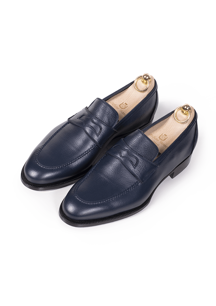 Stefano Bemer Loafers Mocassino Penny Blu Navy C1291