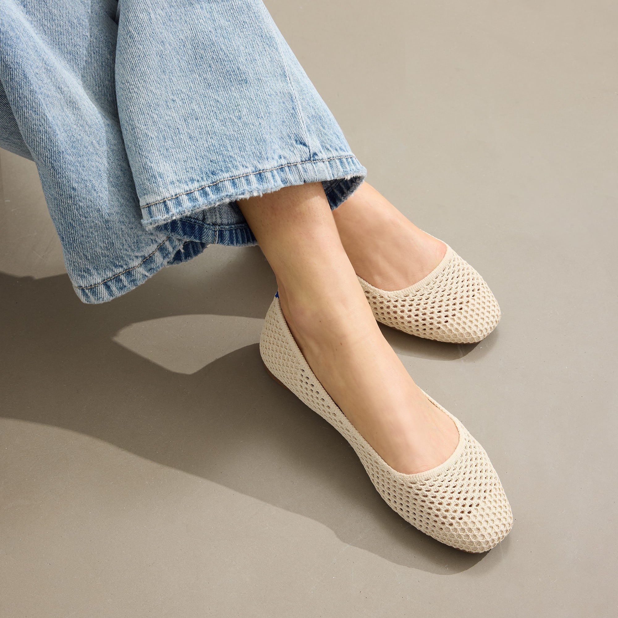 Rothy's The Max Square ballerine donna Off White Mesh avorio