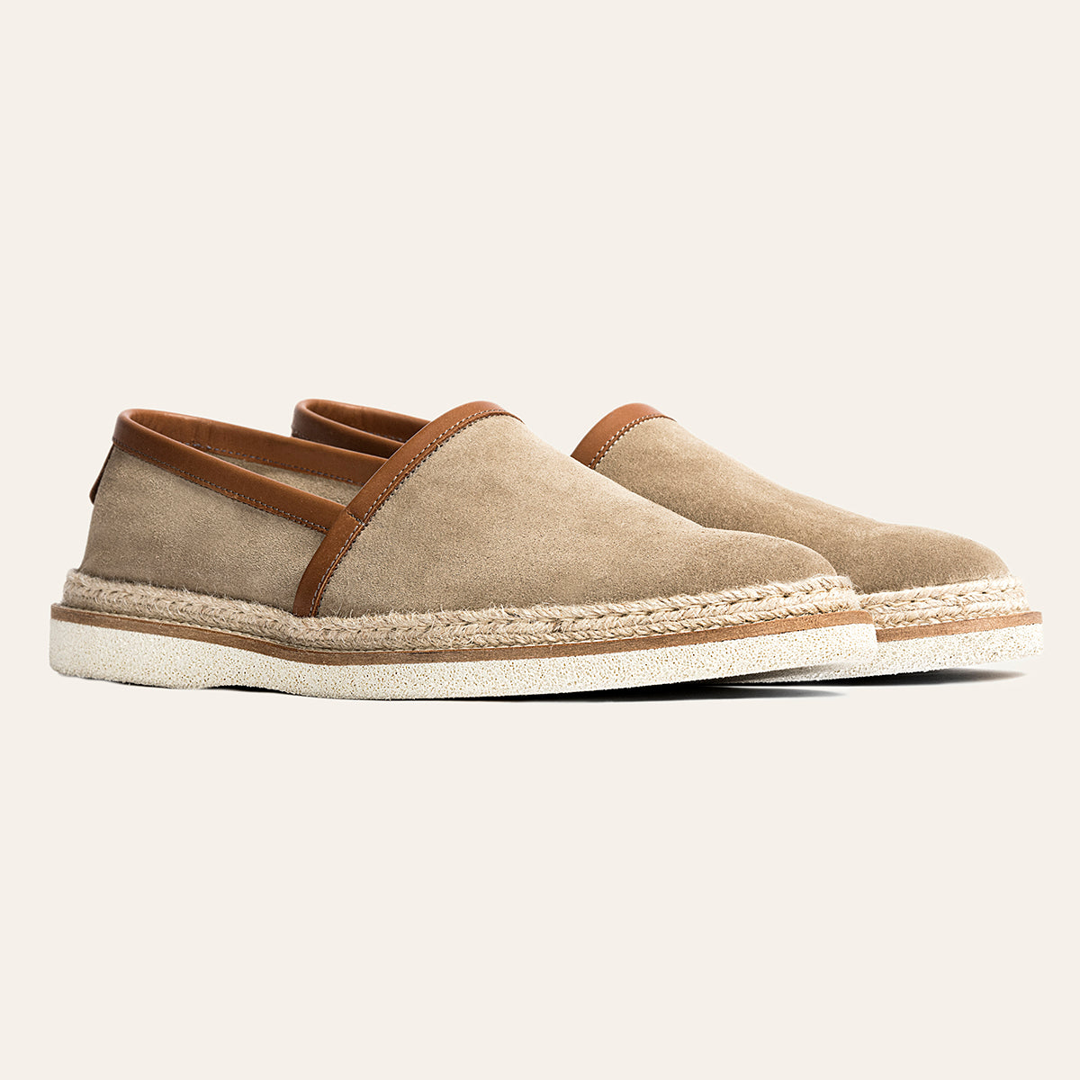 Dellovo Positano espadrillas uomo camoscio sabbia