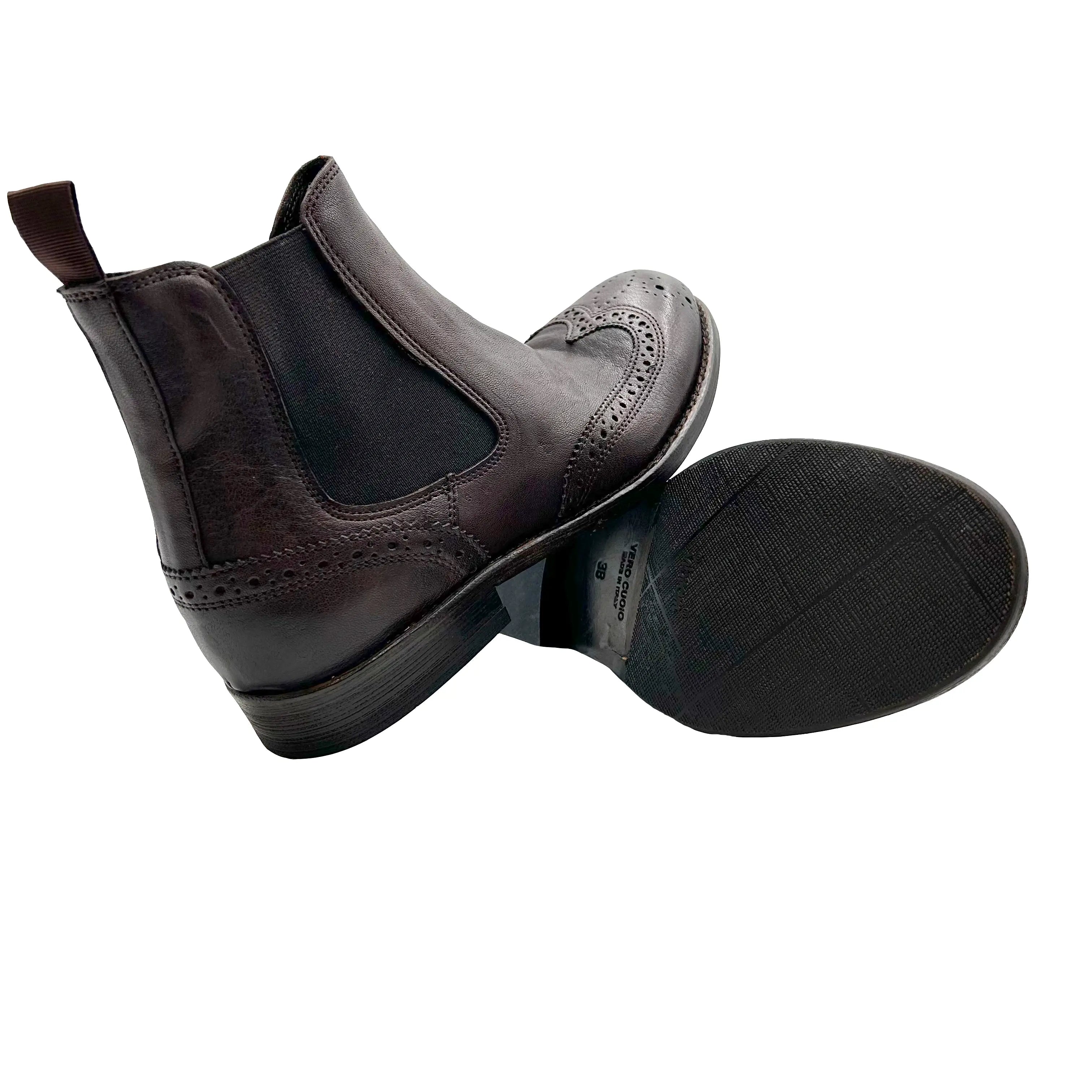 Sandro Barbera D34229 Chelsea Brogue stivaletti moro stone wax