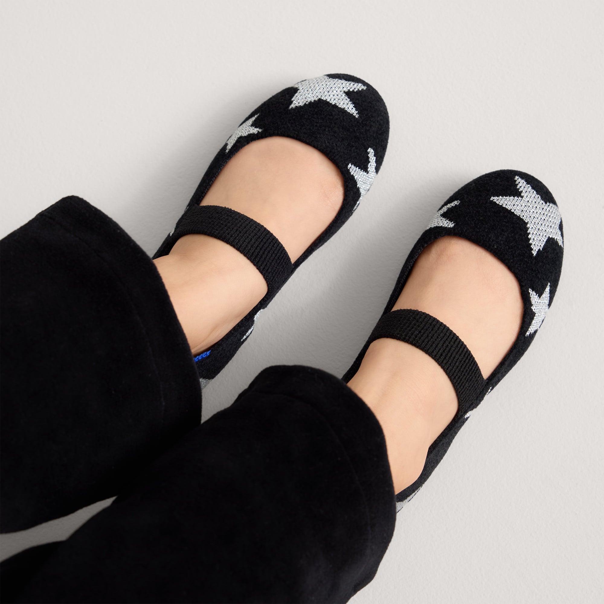 Rothy's The Kids Mary Jane ballerine Metallic Stardust