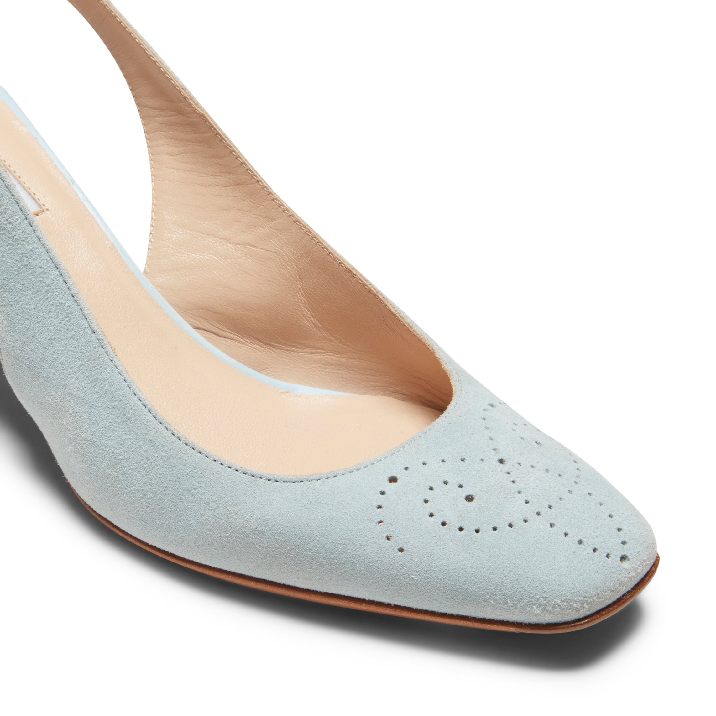 F.lli Rossetti Slingback scamosciata acquamarina 50mm