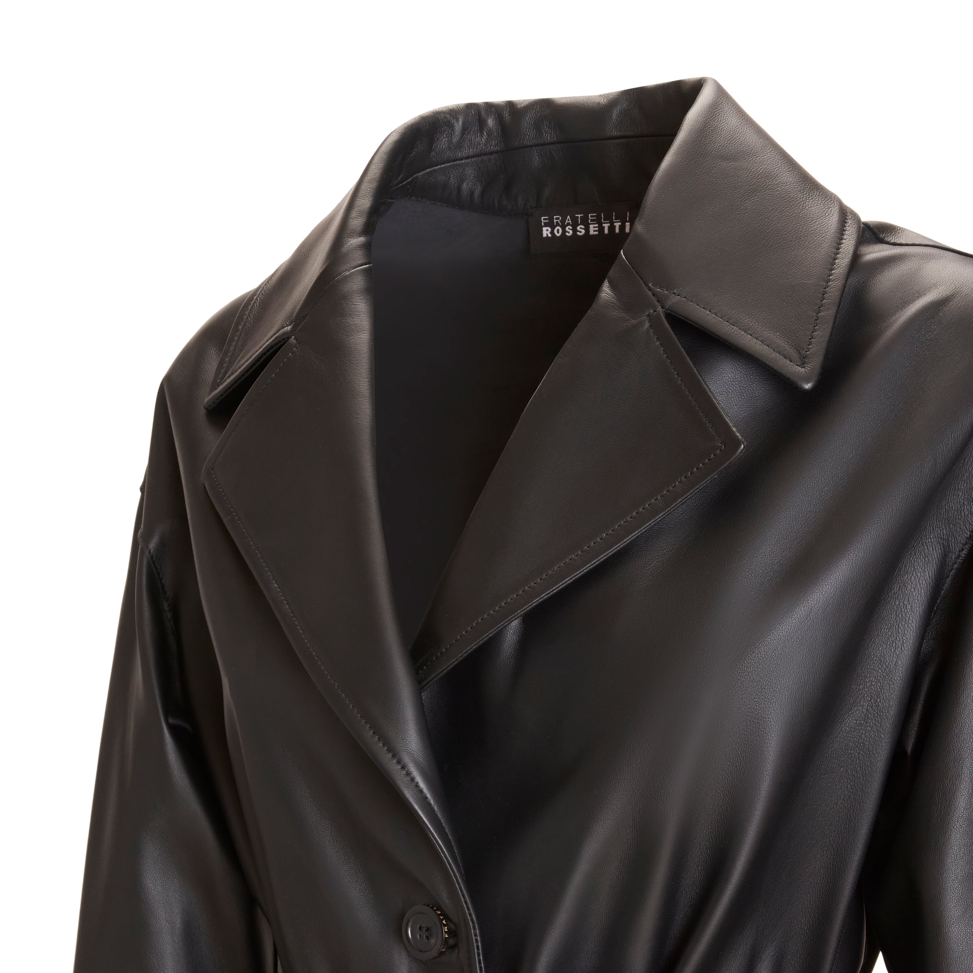 F.lli Rossetti 98402 Cappotto Donna Nera Nappa con Cintura