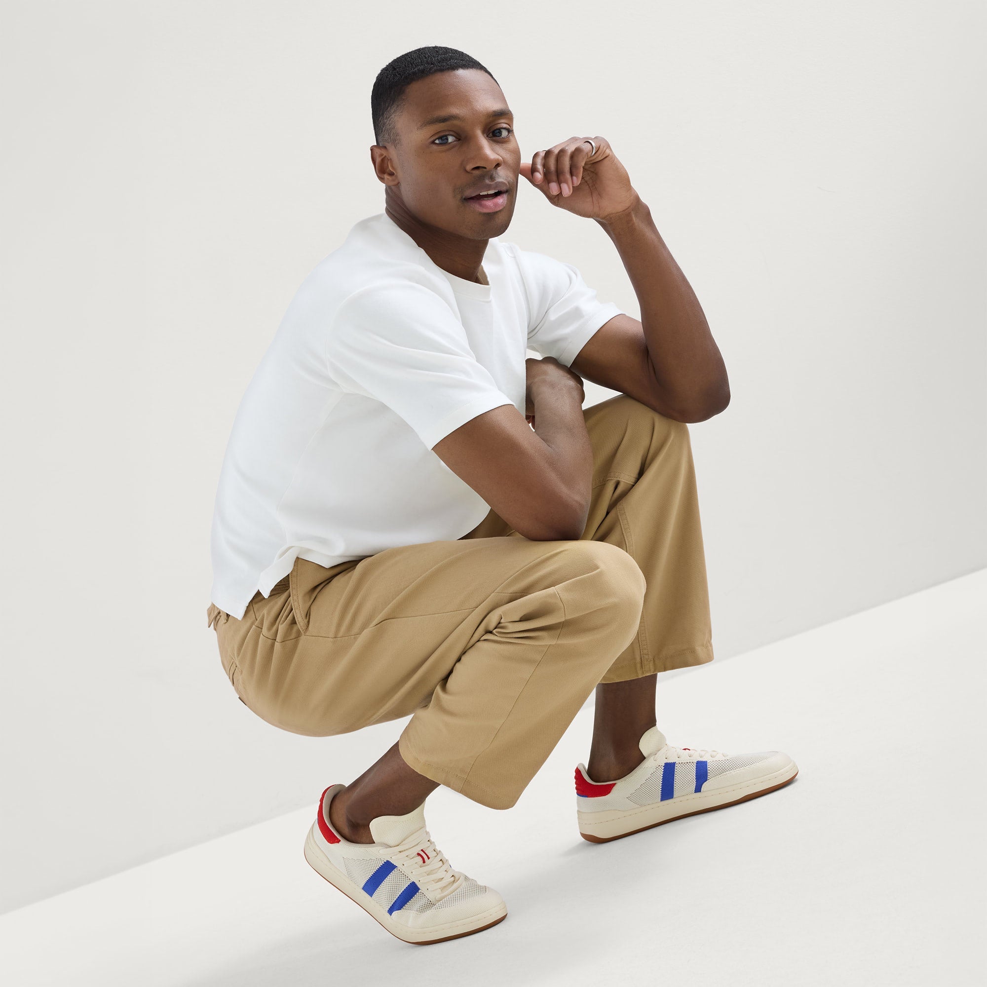 Rothy's The Men's Court Sneaker sneakers Turbo Blue bianco blu