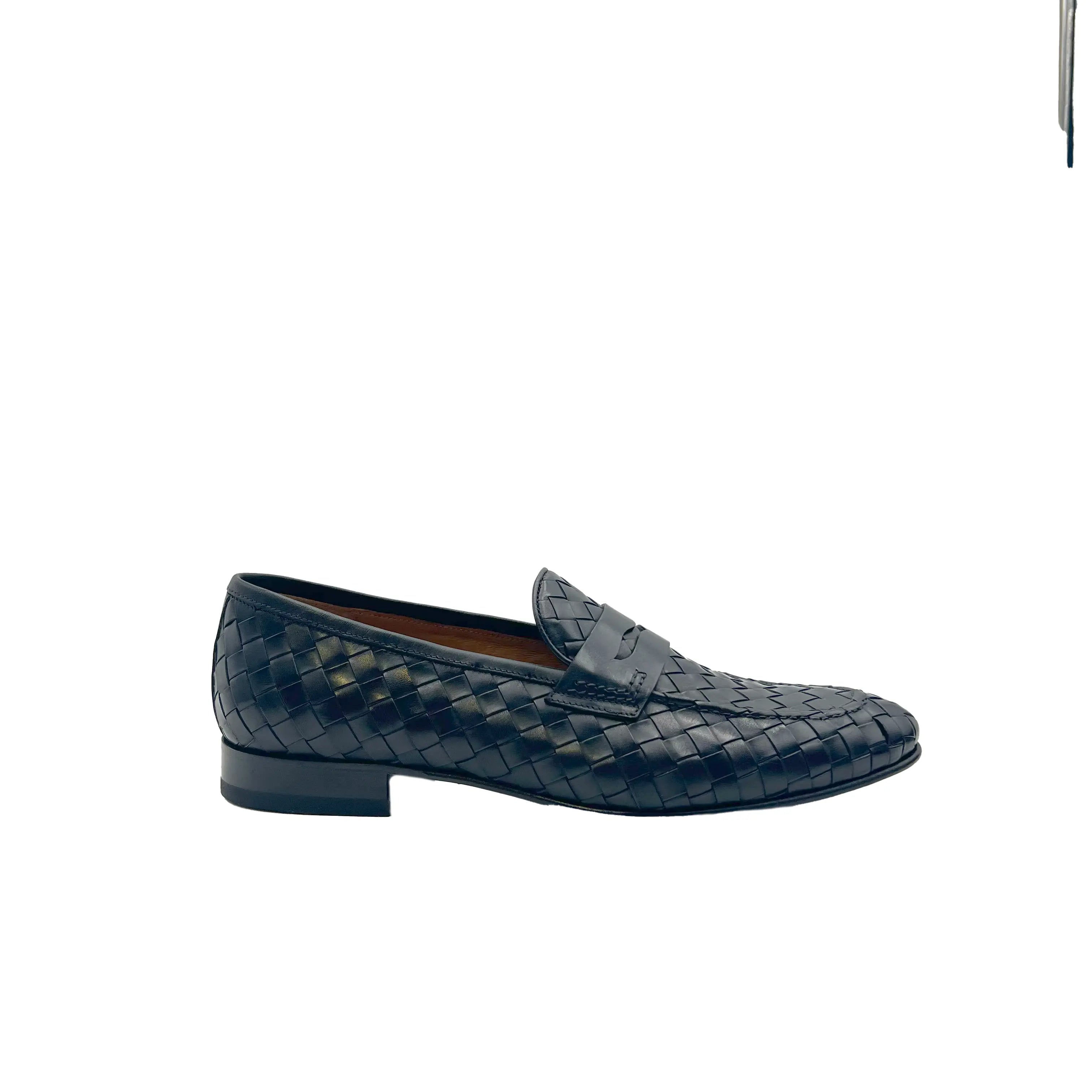 Sandro Barbera 42204 Penny Loafer mocassini uomo nero intreccio