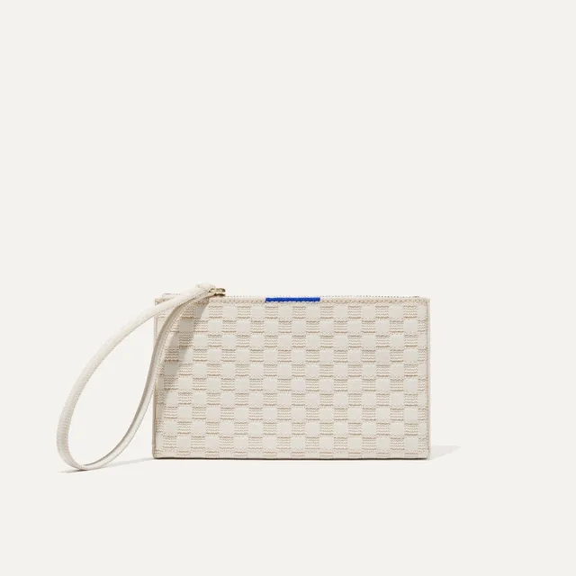 Rothy's Wallet Wristlet pochette Vanilla Basketweave beige