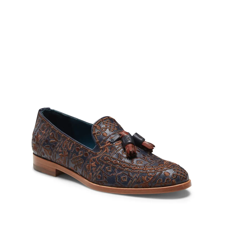 F.lli Rossetti Brera 68109 Mocassino Donna Blu Ricamato