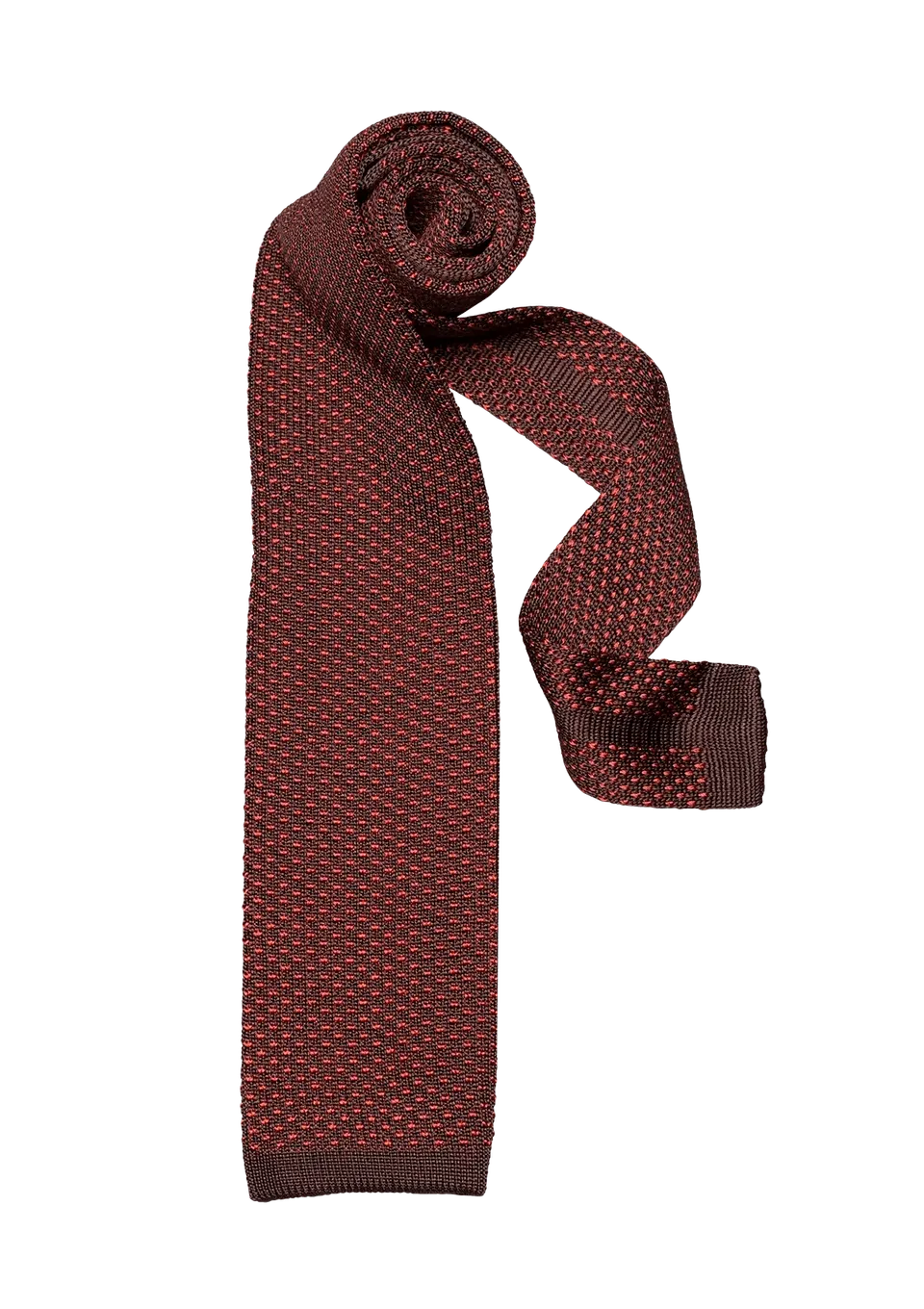 Stefano Bemer Ties P07 cravatta seta marrone ruggine 8 cm