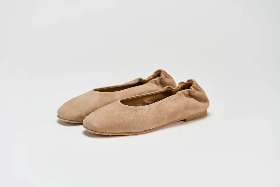 Sandro Barbera Brunella Sabbia ballerine taupe scamosciato