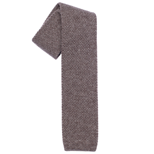 Stefano Bemer Ties Cravatta Lana Tortora Melange 8cm