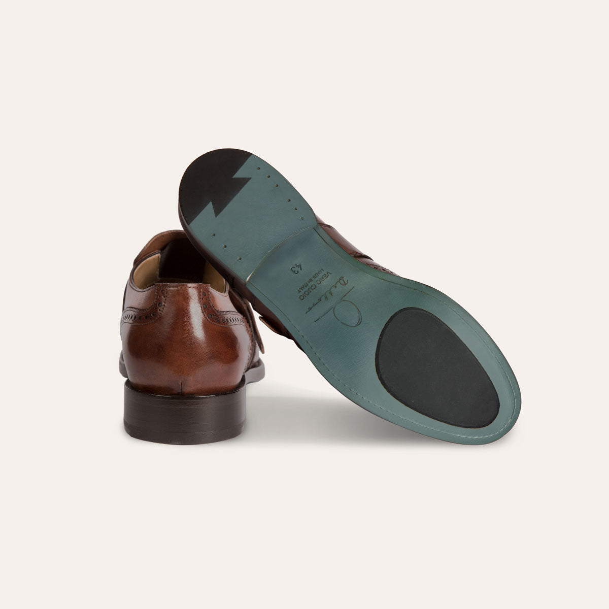 Dellovo Laes monk strap uomo pelle nero fibbia singola