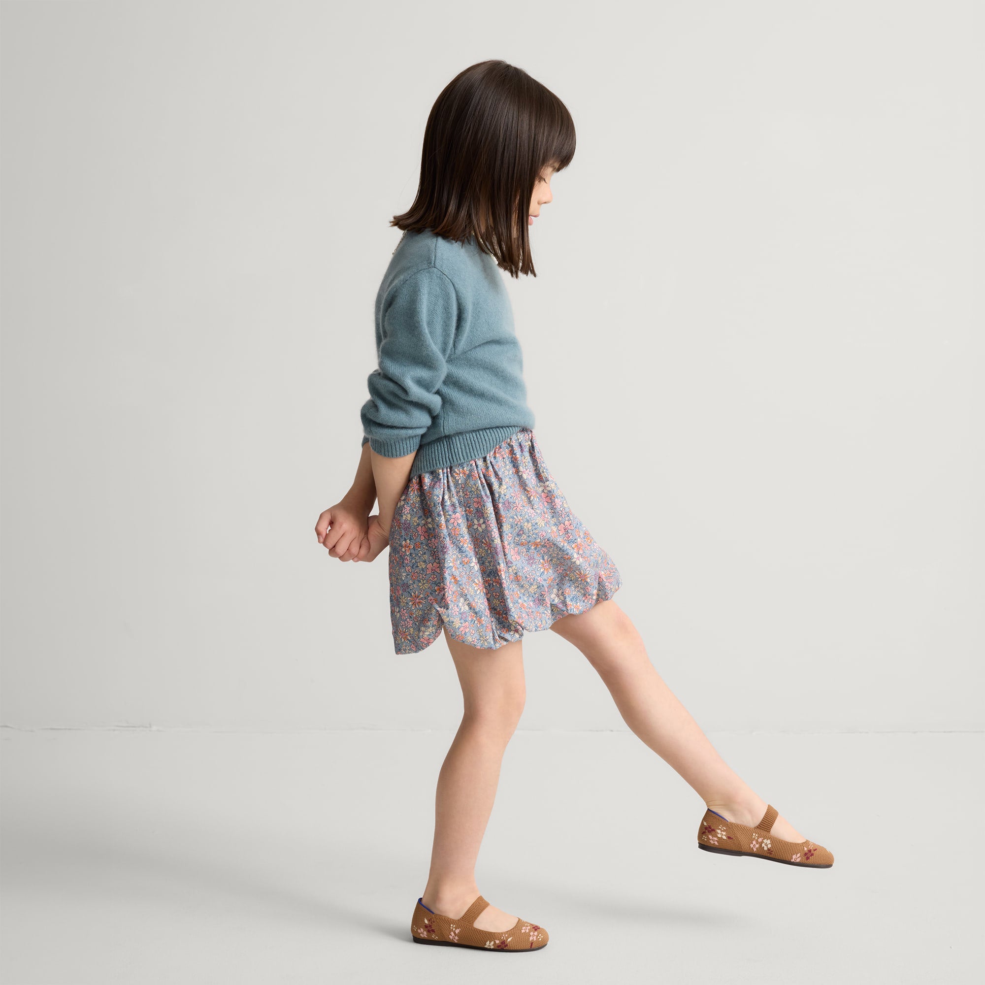 Rothy's The Kids Mary Jane scarpe bambina Tawny Twig fiori