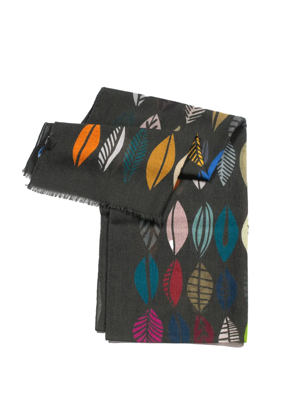 Stefano Bemer Scarves sciarpa lana verde foglie 190x55