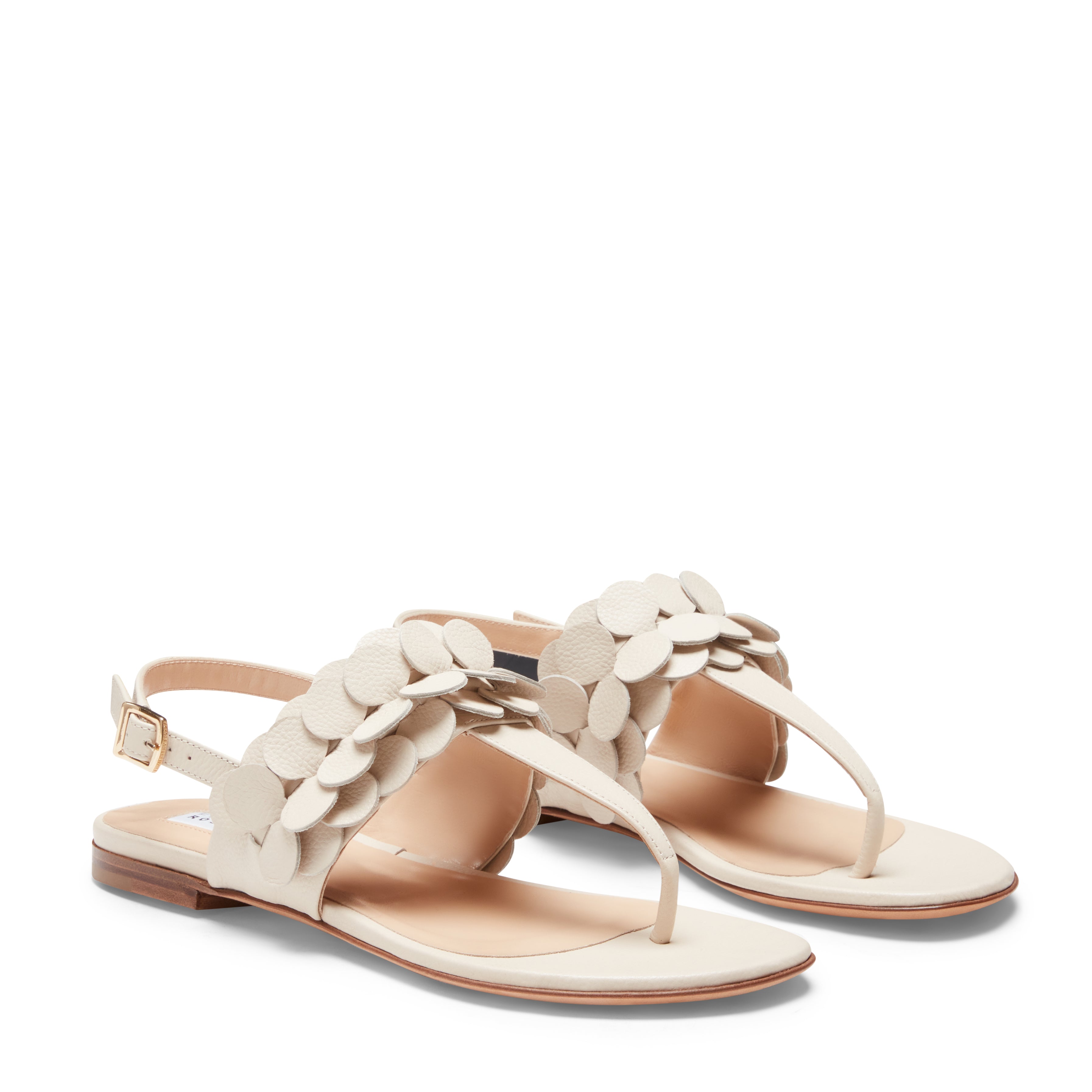 F.lli Rossetti 68262 Sandalo Pelle Avorio con Paillettes
