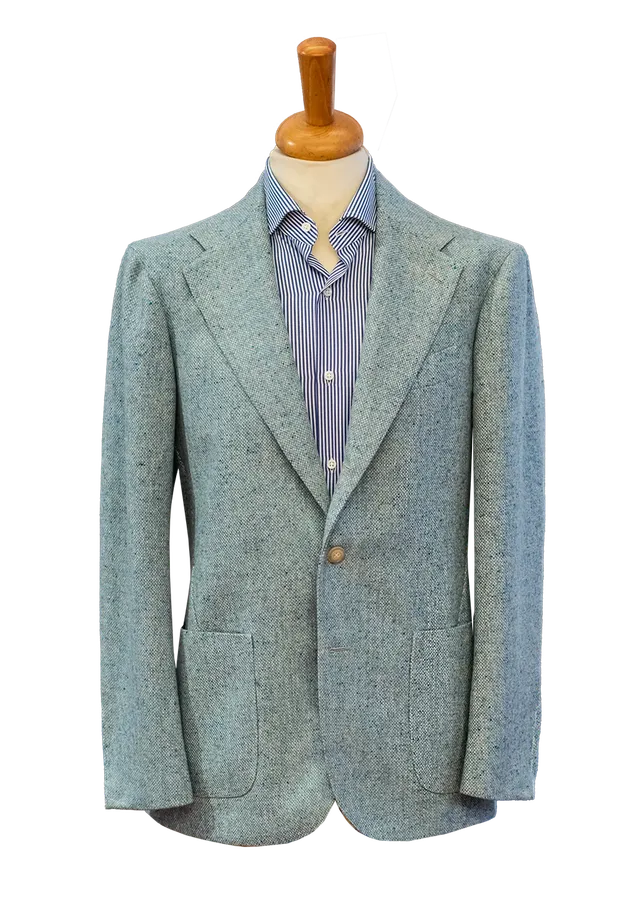 Stefano Bemer Blazers SV2107 Giacca Verde Harris Tweed