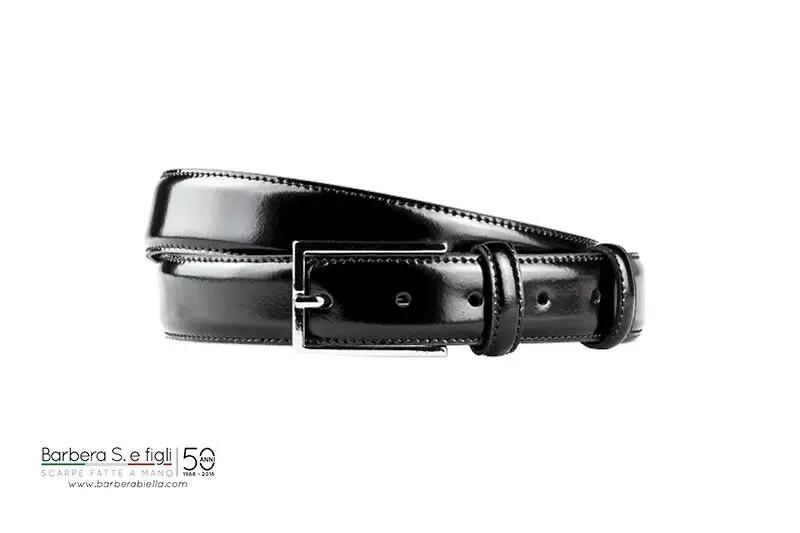 Sandro Barbera & Figli cintura vitello nero abrasivato 3 cm