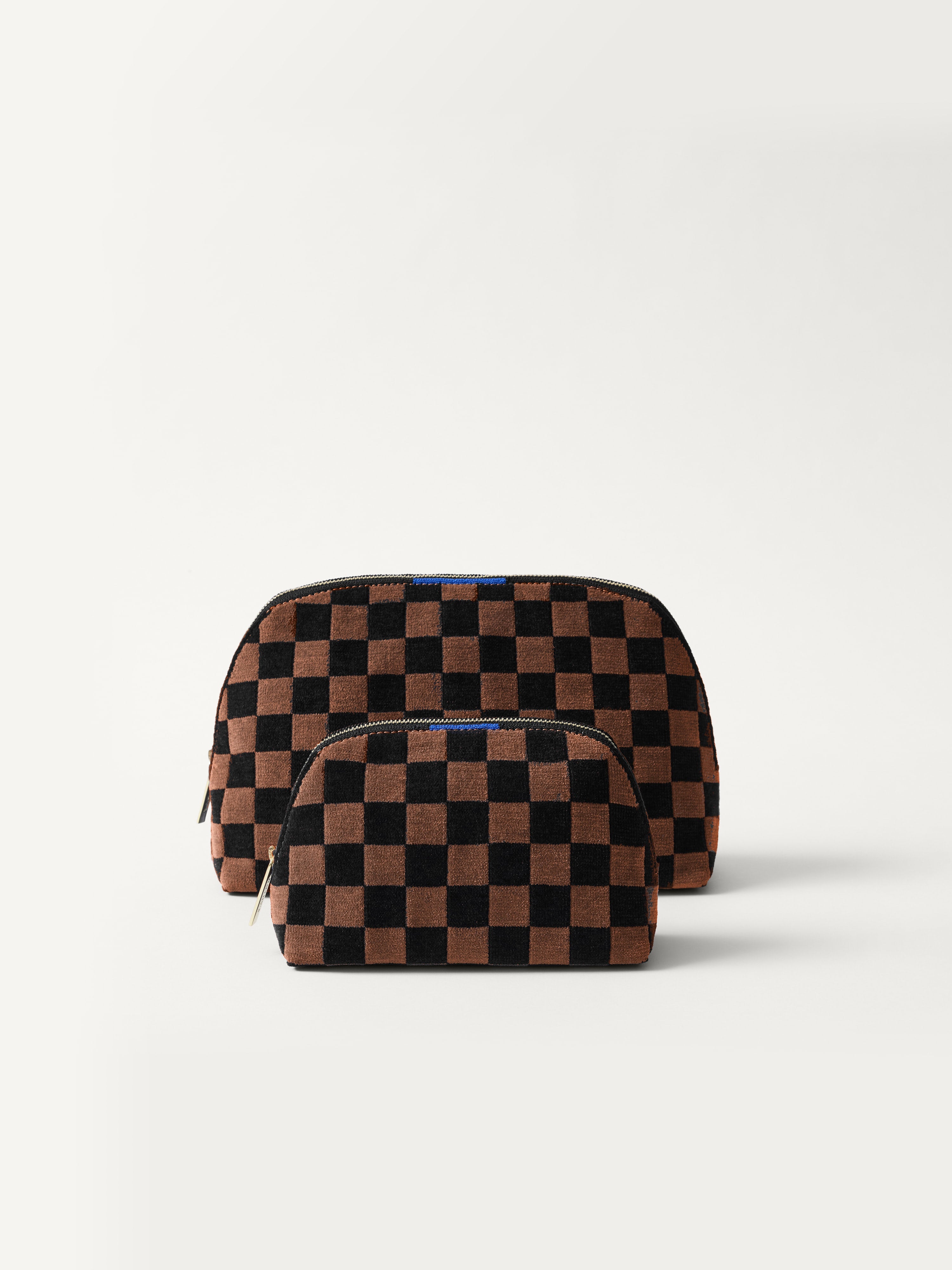 Rothy's The Vanity Set pochette Umber Check 2 pezzi scacchi