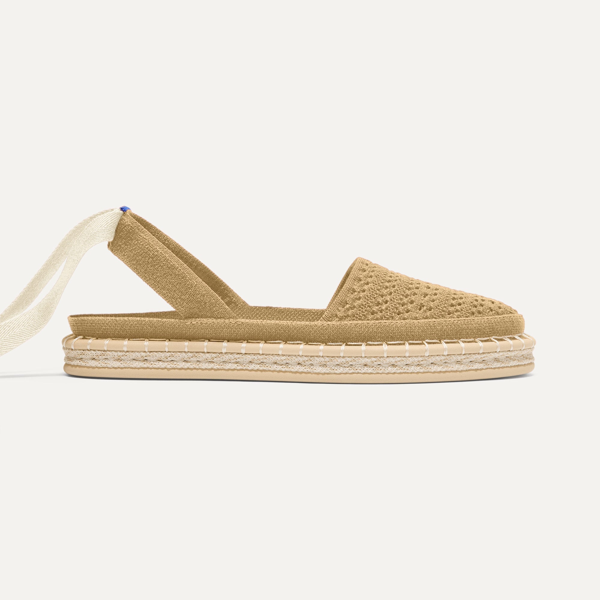 Rothy's D'Orsay Espadrille ballerina Camel Crochet traforata