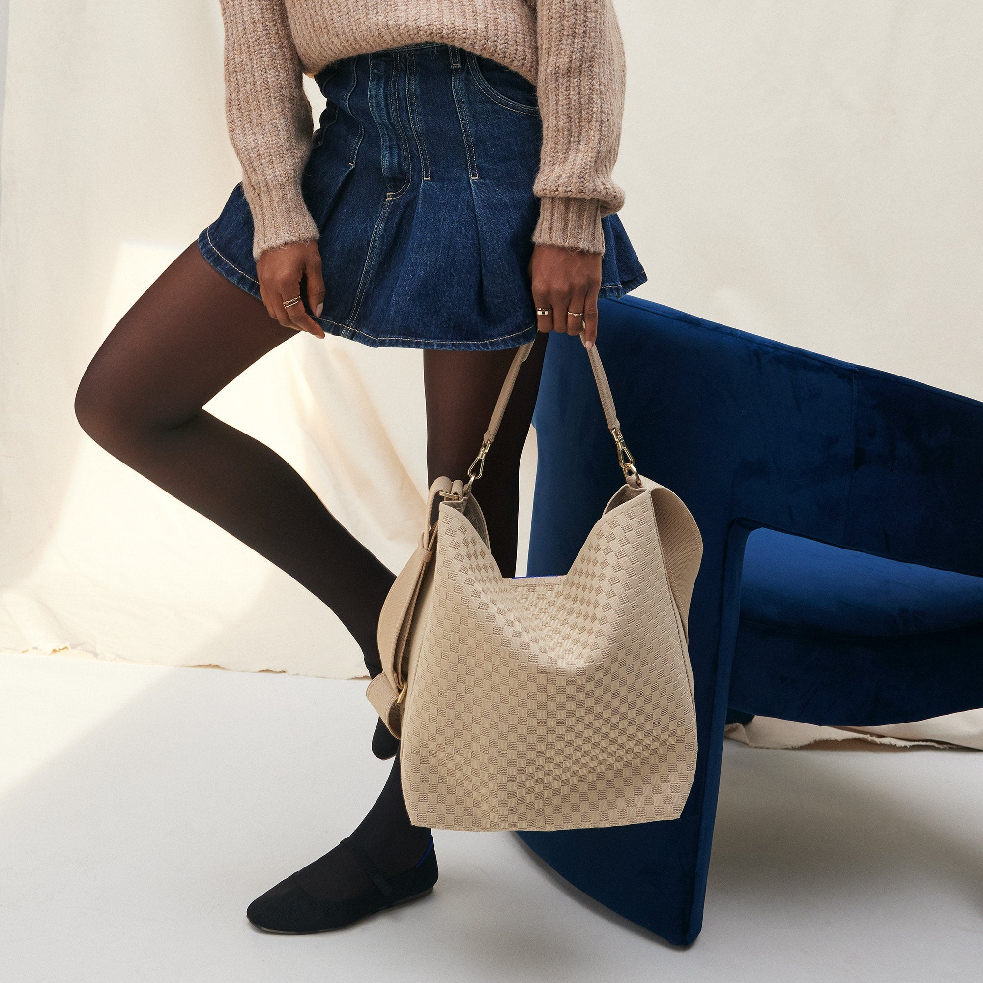 Rothy's Bucket Bag borsa secchiello knot brown kaki