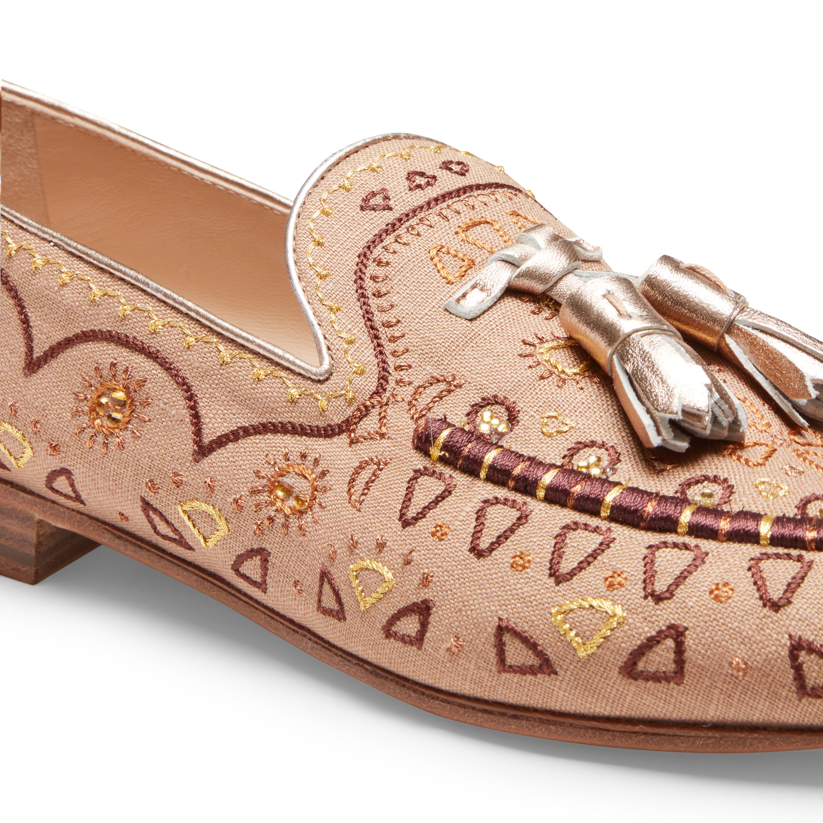 F.lli Rossetti Brera 68249 Mocassino Noce Ricamato Lino