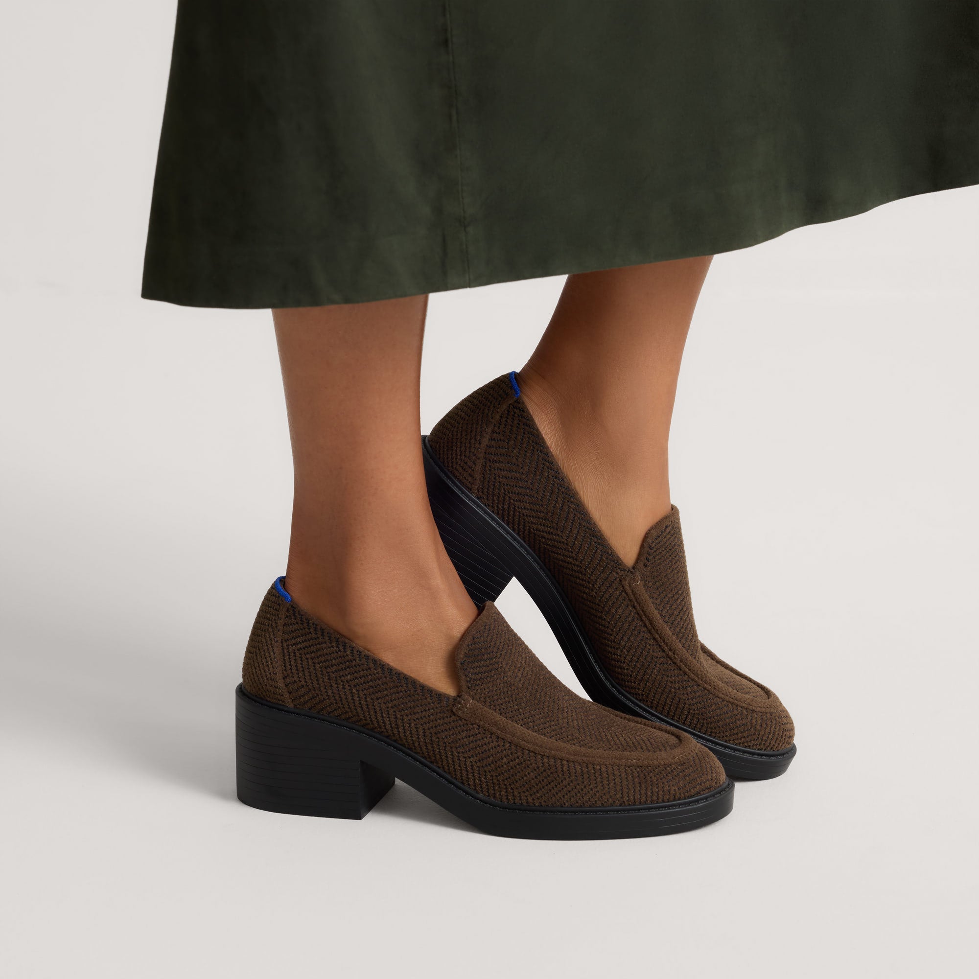 Rothy's The Block Heel Loafer mocassini Dark Herringbone