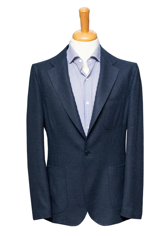 Stefano Bemer SV4500 Giacca Overshirt Blu Seta Lana 50