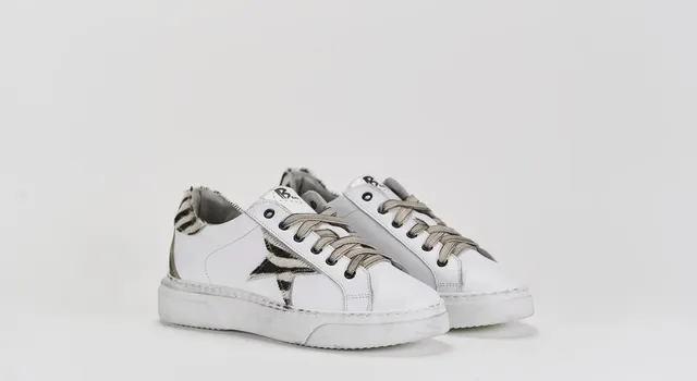 Sandro Barbera & Figli B68 Hollywood Zebra sneakers bianche