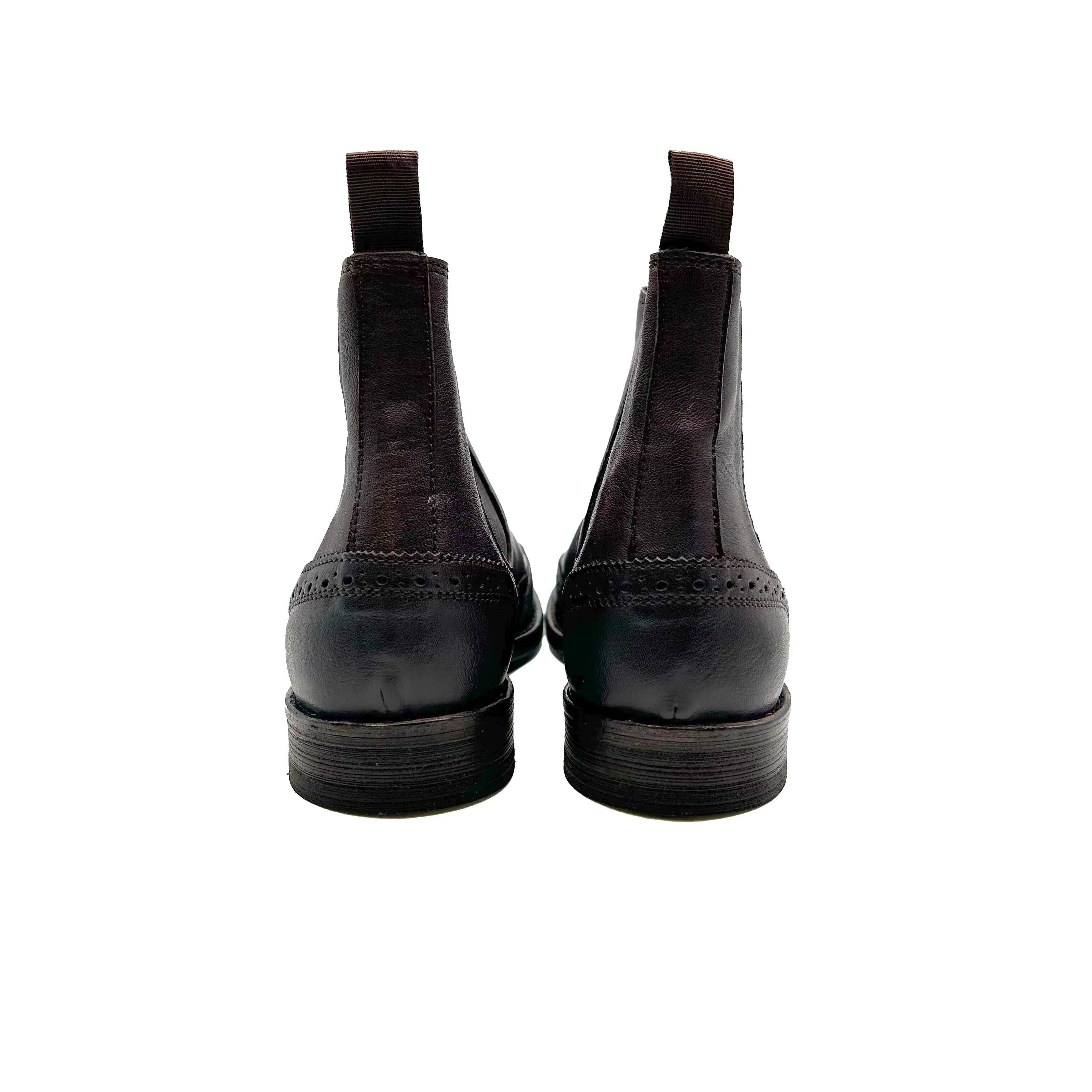 Sandro Barbera D34229 Chelsea Brogue stivaletti moro stone wax