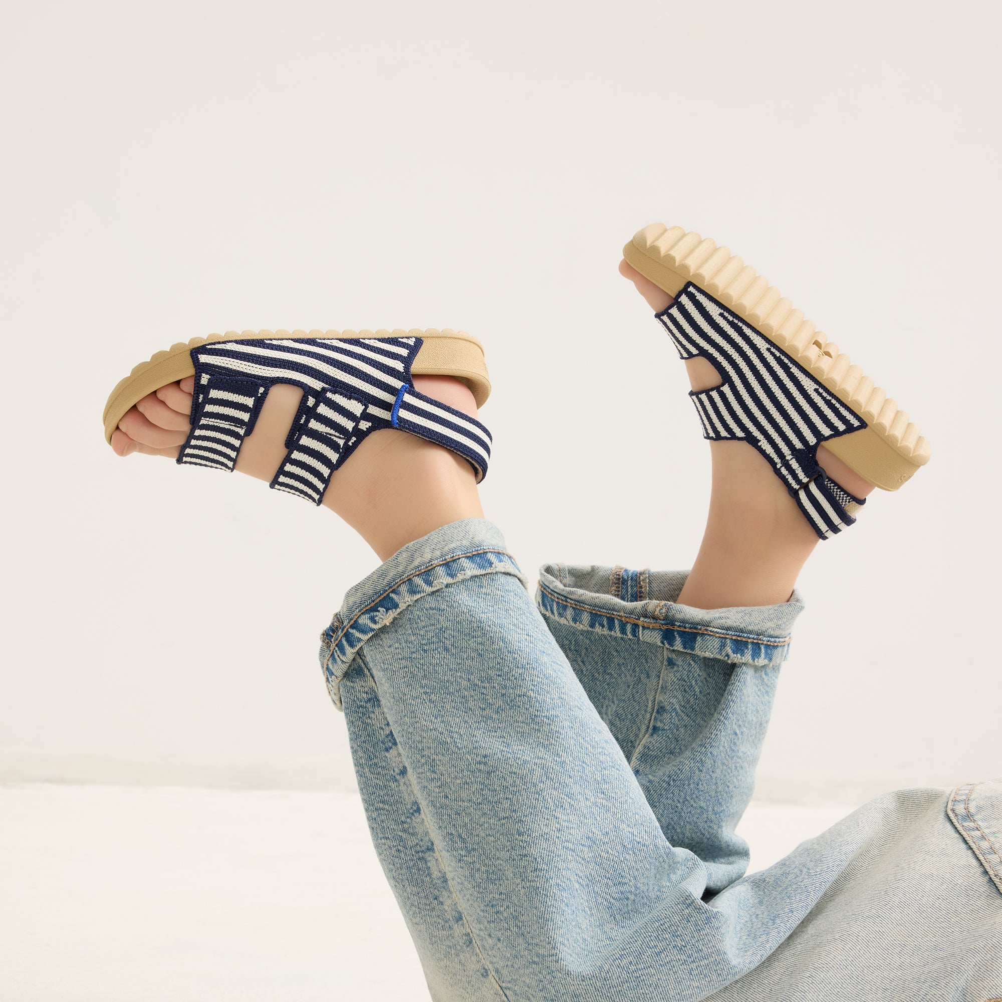 Rothy's Kids Double Strap sandali Sailor Stripes blu