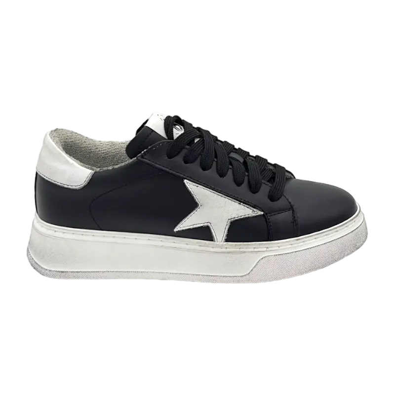 Sandro Barbera B68 Hollywood Black Sneaker Nero in Pelle