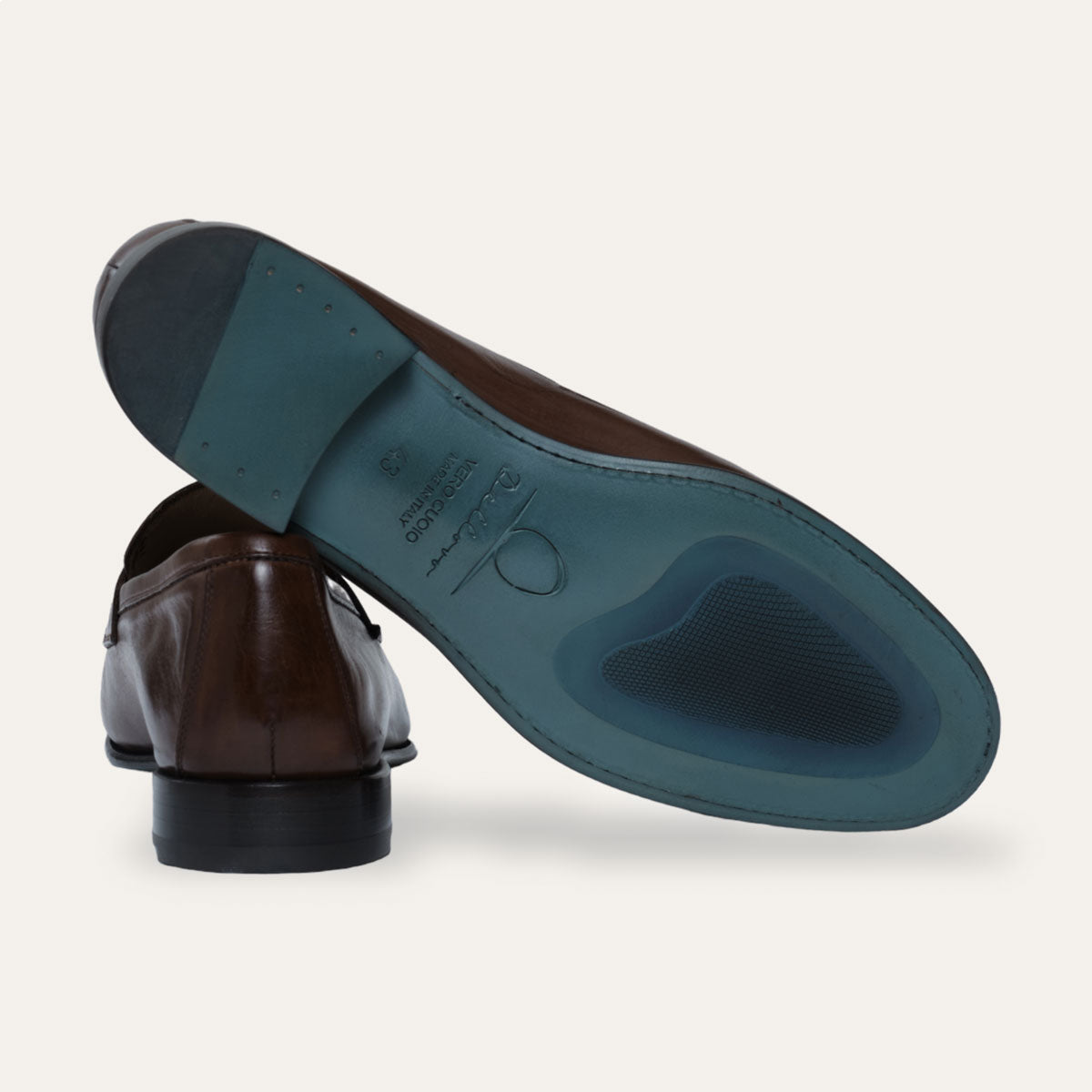 Dellovo Mocassini Acacia loafer uomo pelle brandy cuoio