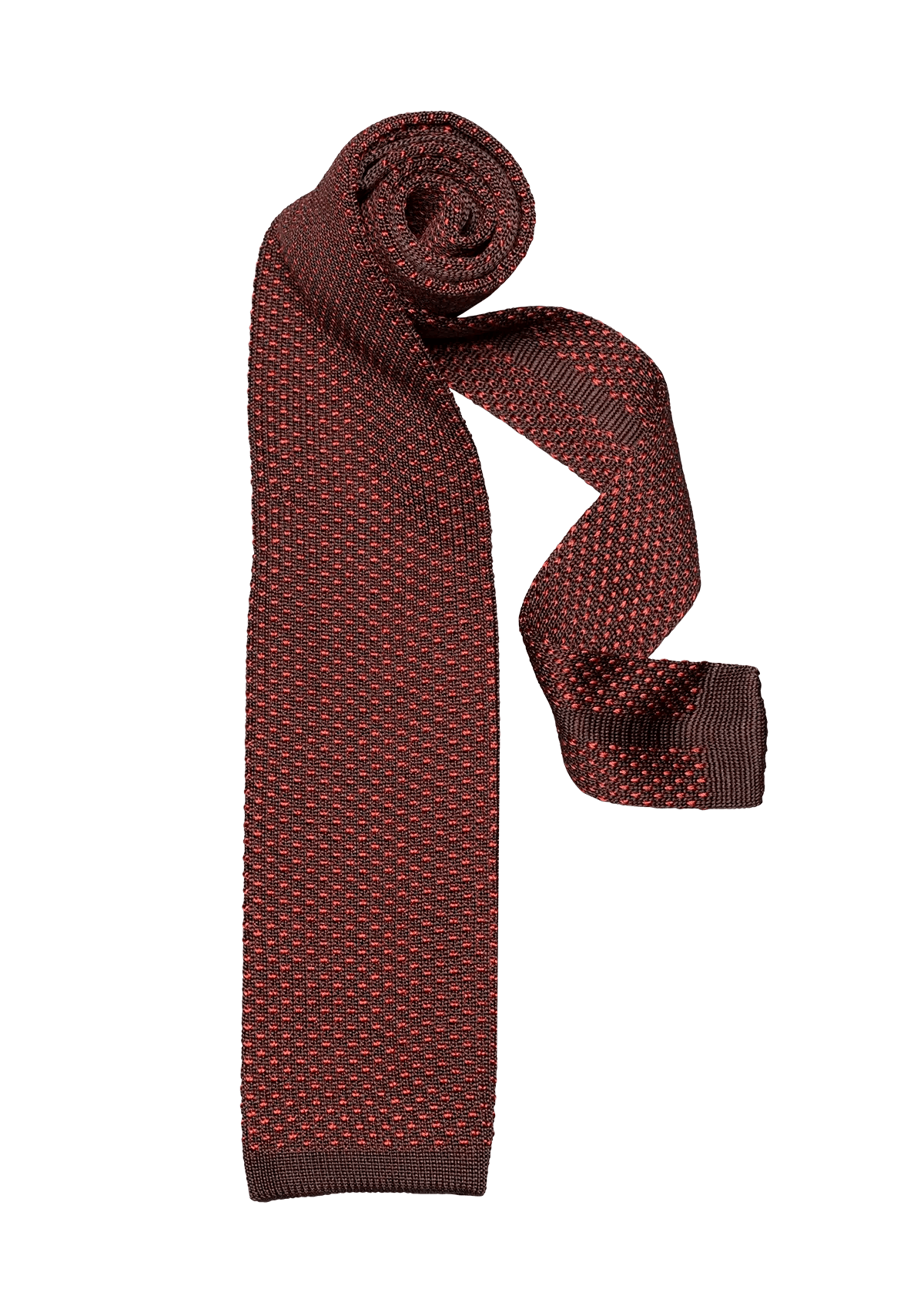 Stefano Bemer Ties P07 cravatta seta marrone ruggine 8 cm
