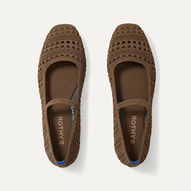 Rothy's The Max Square Mary Jane ballerine Cinnamon Crochet punta